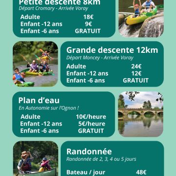 Profitez de la Rivière Ognon à la base nautique Voray CK !